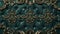 Gold floral ornamental pattern on dark turquoise leather