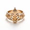 Gold Floral Ring With Diamonds - Fairy Tale Inspired Crown Design