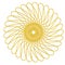 Gold flower shape Spirograph icon. 3d rendering.