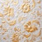 Gold Flower Wallpaper: Colorful Woodcarving Style With Hyper-realistic Details