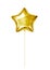 Gold foil balloon. Golden helium balloon star isolated on a white background