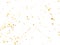 Gold foil confetti party glitter space. Square particles party background.