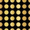 Gold foil polka dots pattern. Circles Seamless Vector. Shiny metallic golden foil dots on black background. Femine art for