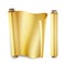 Gold Foil Roll Vector. Close Up Top View. Opened And Closed. Christmas Gift Wrapping. Realistic Illustration Isolated On