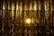 Gold Foil strip Curtain hanging on wall studio