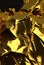 Gold Folded Foil Background. Abstract foil generaitve ai