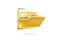 Gold folder with document list icon. 3d folder and paper for management file. document efficient work on project plan concept. 3d