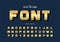 Gold font and round alphabet vector, Golden design typeface letter and number