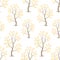 Gold forest seamles vector pattern