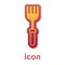 Gold Fork icon isolated on white background. Cutlery symbol. Vector