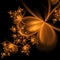 Gold fractal flowers on black background