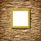 the Gold frame on decorative slate stone wall background