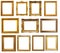 Gold frames. Isolated over white