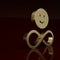 Gold Friends forever icon isolated on brown background. Everlasting friendship concept. Minimalism concept. 3D render