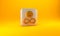 Gold Friends forever icon isolated on yellow background. Everlasting friendship concept. Silver square button. 3D render