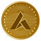 Gold futuristic ardor cryptocurrency coin vector illustration