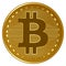 Gold futuristic bitcoin cryptocurrency coin vector illustration