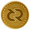 Gold futuristic decred cryptocurrency coin vector illustration