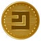 Gold futuristic emercoin cryptocurrency coin vector illustration