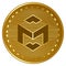 Gold futuristic medibloc cryptocurrency coin vector illustration