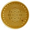 Gold futuristic qtum cryptocurrency coin vector illustration