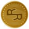 Gold futuristic rchain cryptocurrency coin vector illustration