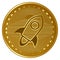 Gold futuristic stellar cryptocurrency coin vector illustration