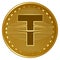 Gold futuristic tether cryptocurrency coin vector illustration