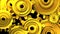 Gold Gears On Black Background