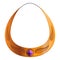 Gold gem stone necklace icon, cartoon style