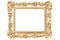 Gold gilt and gilded art carve objects concept theme with a photo frame covered in golden paint adorned with intricate carvings