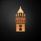 Gold Giralda in Seville Spain icon isolated on black background. Vector