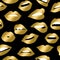 Gold girl mouth icons seamless pattern design