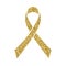 Gold glitter awareness ribbon. Simbol of Childhood Cancer Day