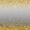 Gold glitter background. Golden sparkles on border. Template for holiday designs, invitation, party, birthday, wedding, New Year,