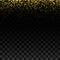 Gold glitter background with sparkle shine light confetti. Glittering black background. Golden shimmer texture for