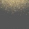 Gold glitter background. Star dust sparks transparent background