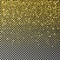 Gold glitter confetti vector. Falling golden star dust isolated on transparent background. Christmas