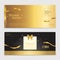 Gold glitter gift voucher, certificate, coupon for festive season