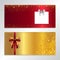 Gold glitter gift voucher, certificate, coupon for festive season