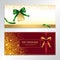 Gold glitter gift voucher, certificate, coupon for festive season