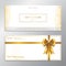 Gold glitter gift voucher, certificate, coupon for festive season