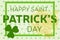Gold glitter Happy St. Patrick\'s Day greeting card. Vector illus