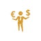 Gold Glitter Icon - Businessman money