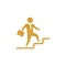 Gold Glitter Icon - Businessman stairway