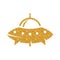 Gold Glitter Icon - Flying saucer