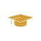 Gold Glitter Icon - Graduation hat