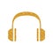 Gold Glitter Icon - Headset Audio