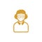 Gold Glitter Icon - Man headphone