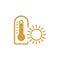 Gold Glitter Icon - Thermometer Heat